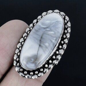 Ring Woman's, Owhyee Opal Sterling Silver Handmade Ring Size 6.5